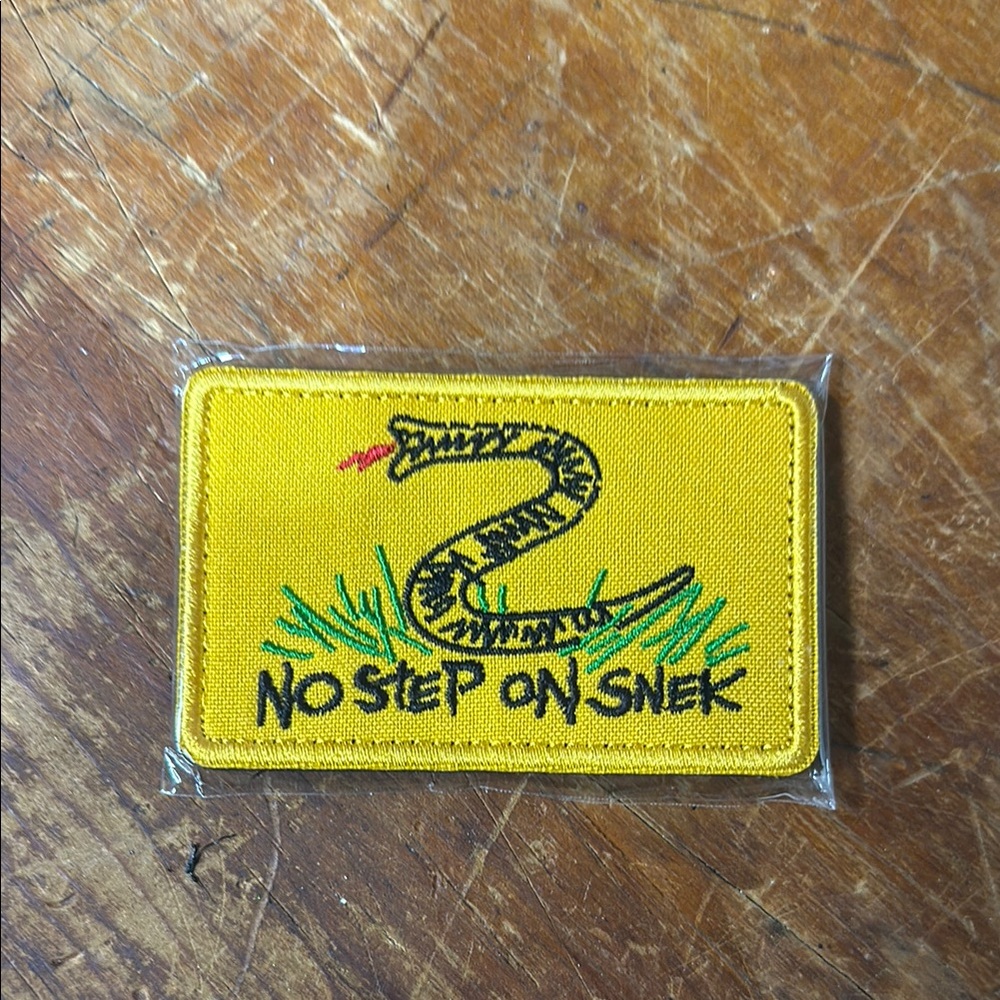 Yellow 'No Step On Snek' Patch